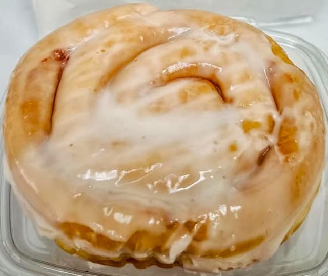 Glazed Cinnamon Roll.